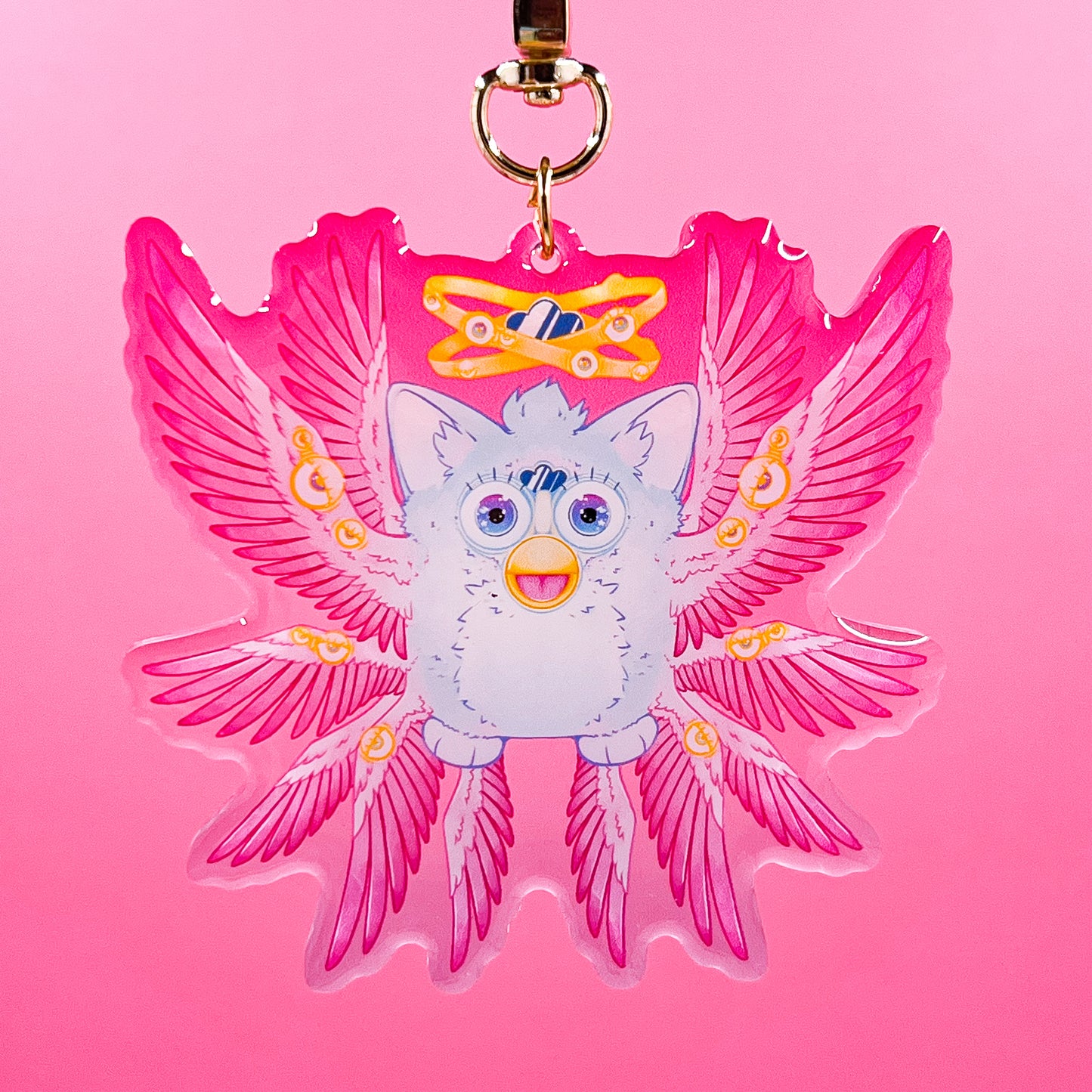 Biblically Accurate Angel Furby Acrylic Charm