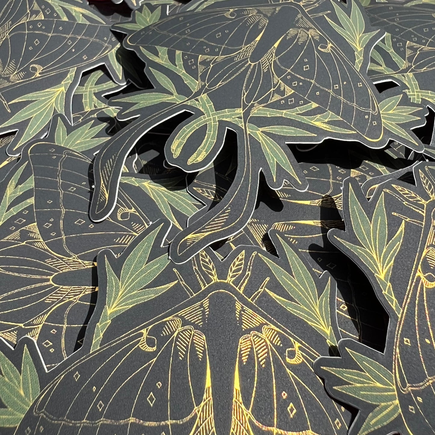 Chinese Luna Moth Foil Sticker